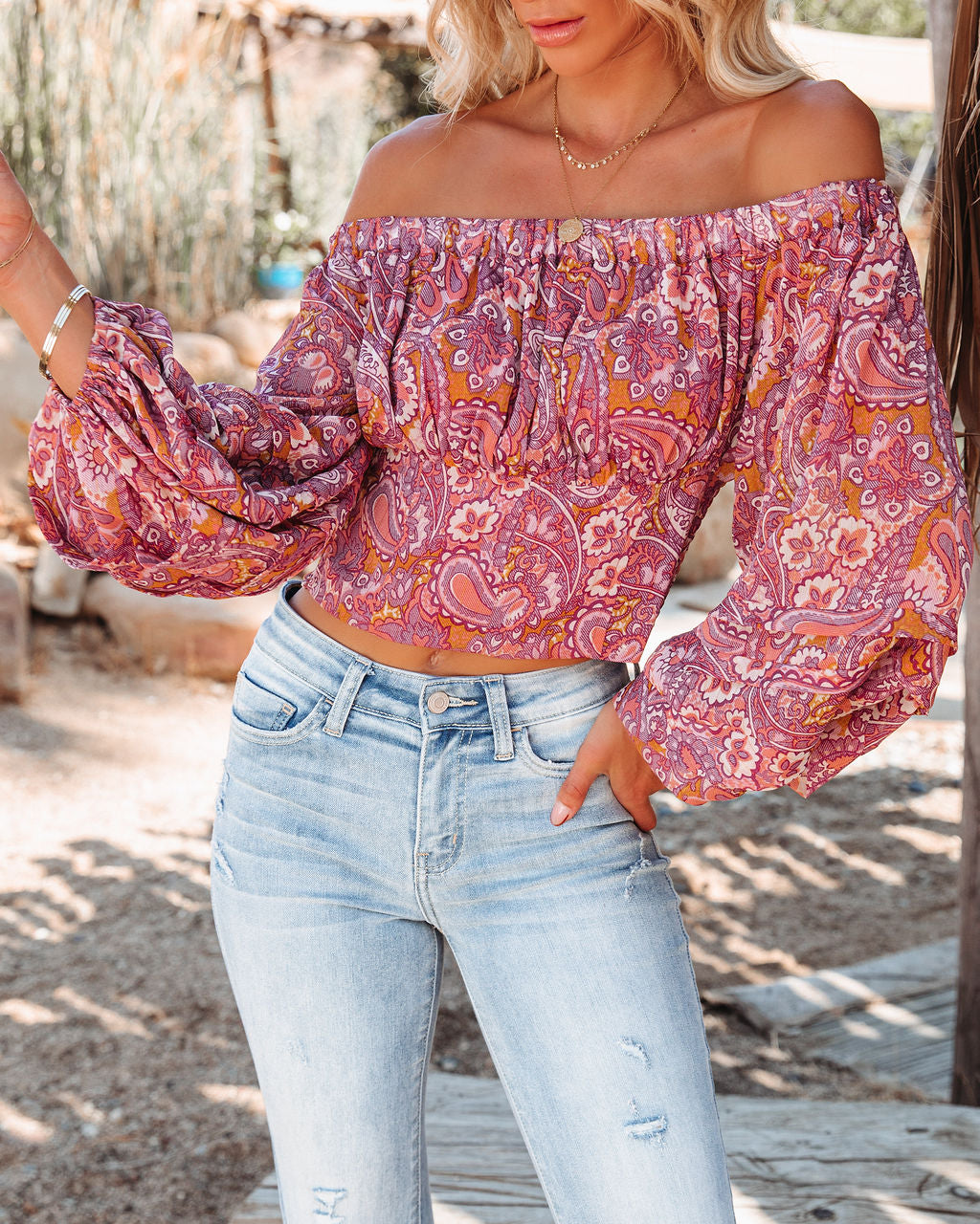 Knox Paisley Off The Shoulder Blouse - FINAL SALE Ins Street