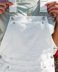 Kodie Cotton Pocketed Denim Overalls - White Ins Street