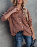 Kole Pocketed Button Down Textured Shacket - Brown - FINAL SALE Ins Street