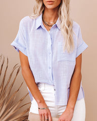 Krissy Cotton Woven Button Down Top - Lavender Ins Street