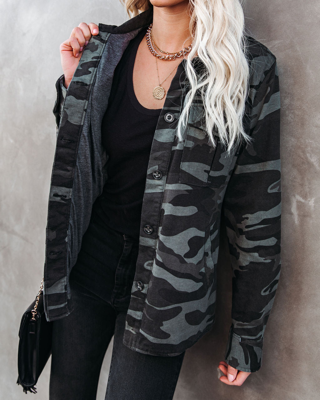 Lacie Cotton Pocketed Camo Shacket Ins Street