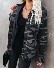 Lacie Cotton Pocketed Camo Shacket Ins Street