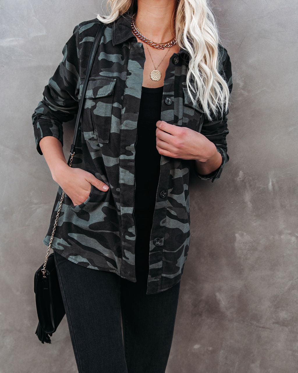 Lacie Cotton Pocketed Camo Shacket Ins Street