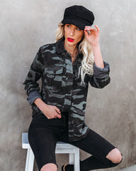 Lacie Cotton Pocketed Camo Shacket Ins Street