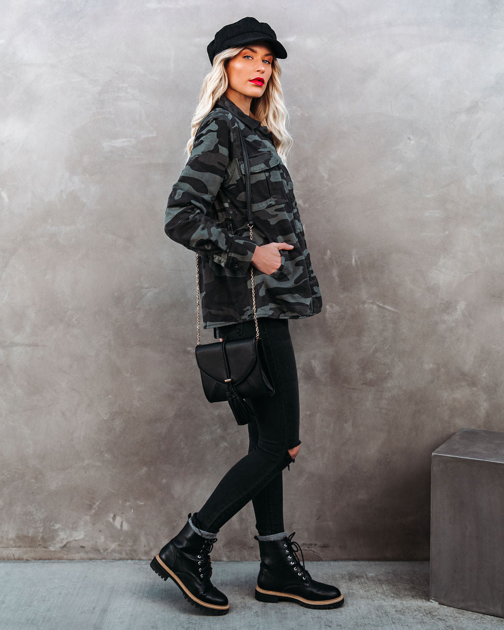 Lacie Cotton Pocketed Camo Shacket Ins Street