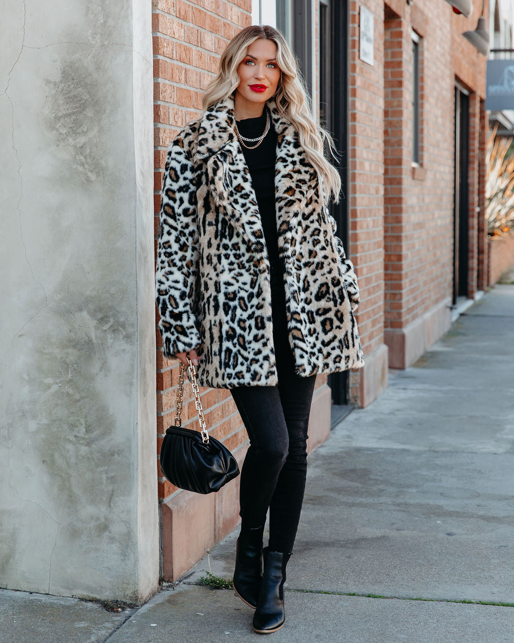 Ladies Night Pocketed Faux Fur Coat Ins Street