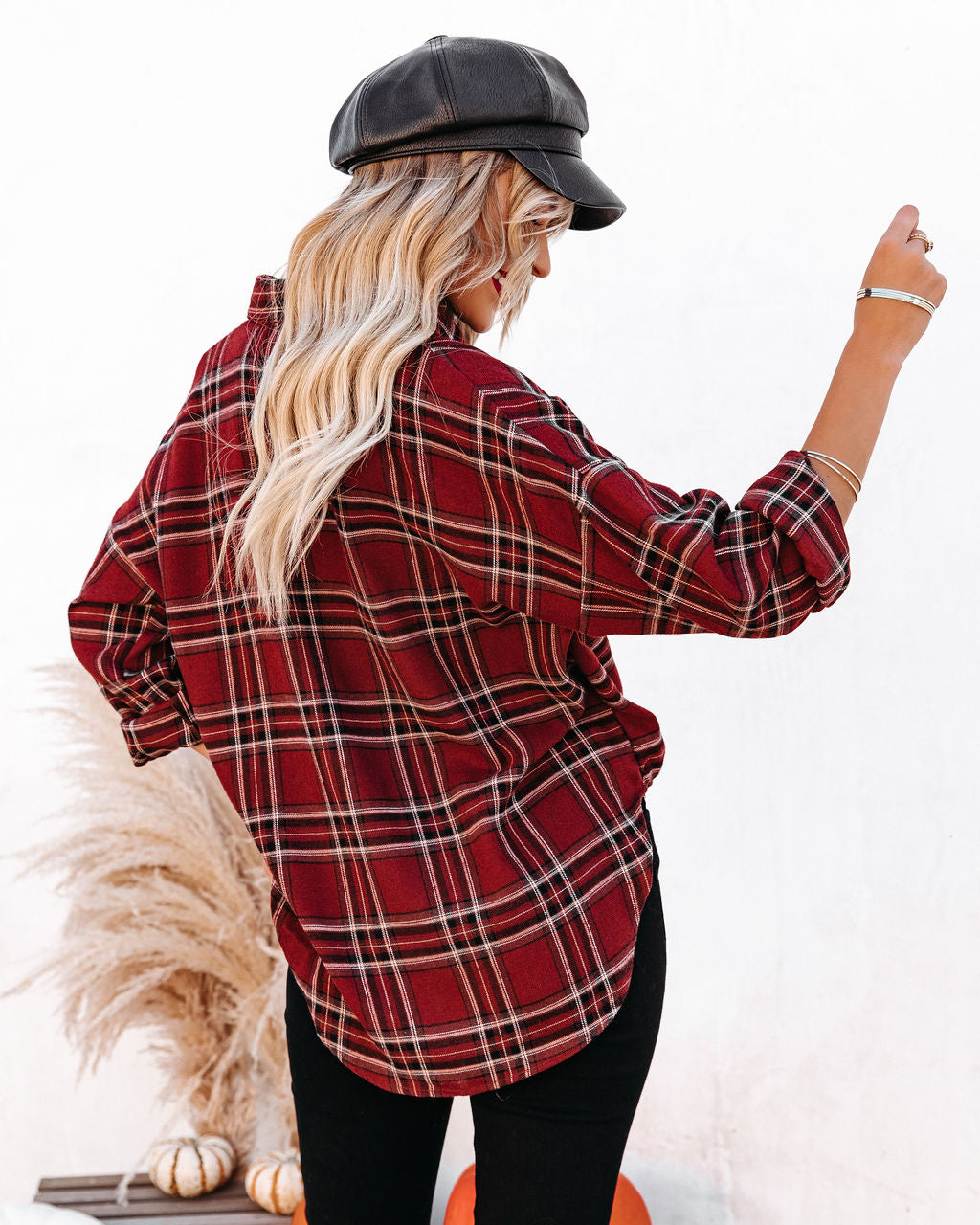 Lannah Cotton Blend Plaid Button Down Top Ins Street