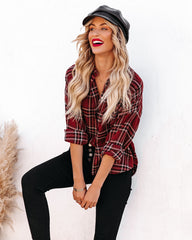 Lannah Cotton Blend Plaid Button Down Top Ins Street