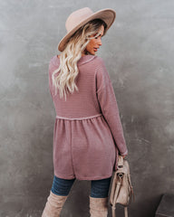 Larsa Thermal V-Neck Peplum Top - Mauve Ins Street