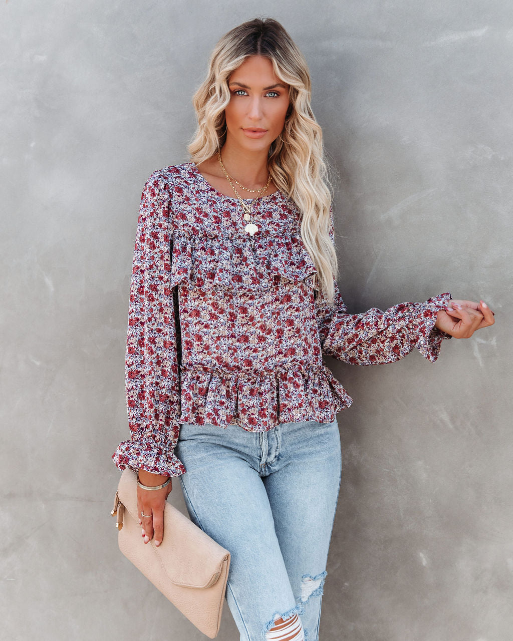 Lavallette Floral Ruffle Blouse Ins Street