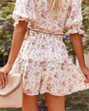 Lavinia Chiffon Floral Tiered Mini Skirt Ins Street