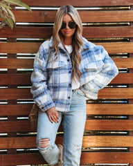 LA Winter Pocketed Plaid Button Down Jacket Ins Street