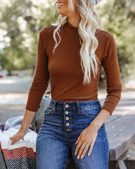 Layer It Mock Neck Knit Top - Moss Brown Ins Street