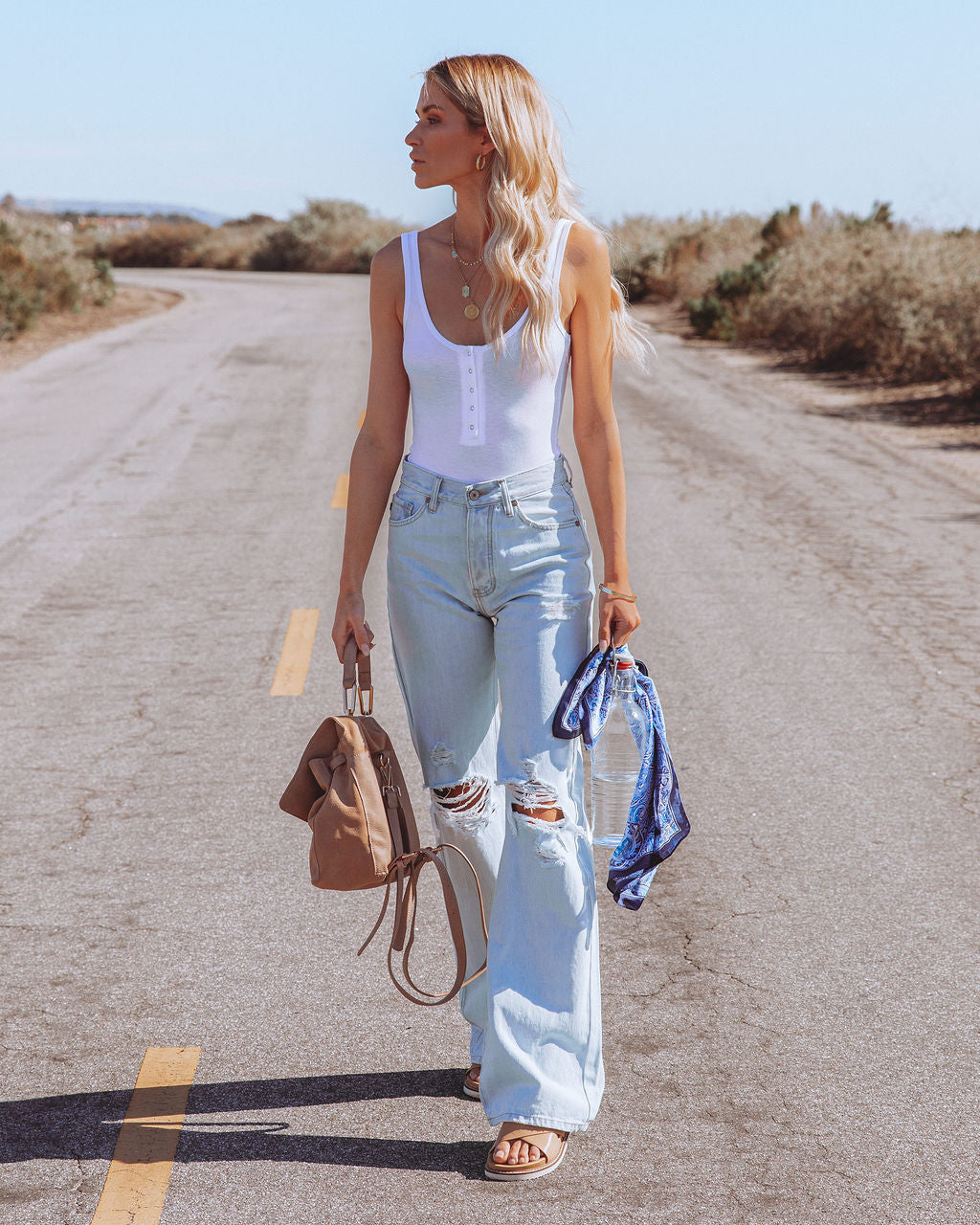 Layla Ribbed Tank Bodysuit - White Ins Street