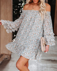 Laza Floral Pocketed Off The Shoulder Dress Ins Street