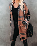 Lazy Bear Pocketed Fuzzy Knit Coatigan - Camel Ins Street