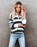 League Collared Striped Knit Rugby Top Ins Street
