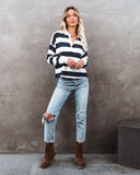 League Collared Striped Knit Rugby Top Ins Street