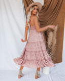 Let It Be Tiered Floral Lace Midi Dress - Mauve Ins Street