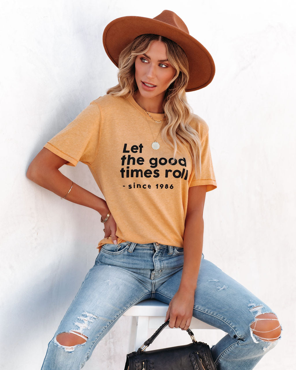 Let The Good Times Roll Cotton Blend Tee Ins Street