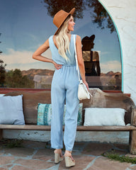 Levi Pocketed Chambray Jumpsuit - Light Wash Ins Street