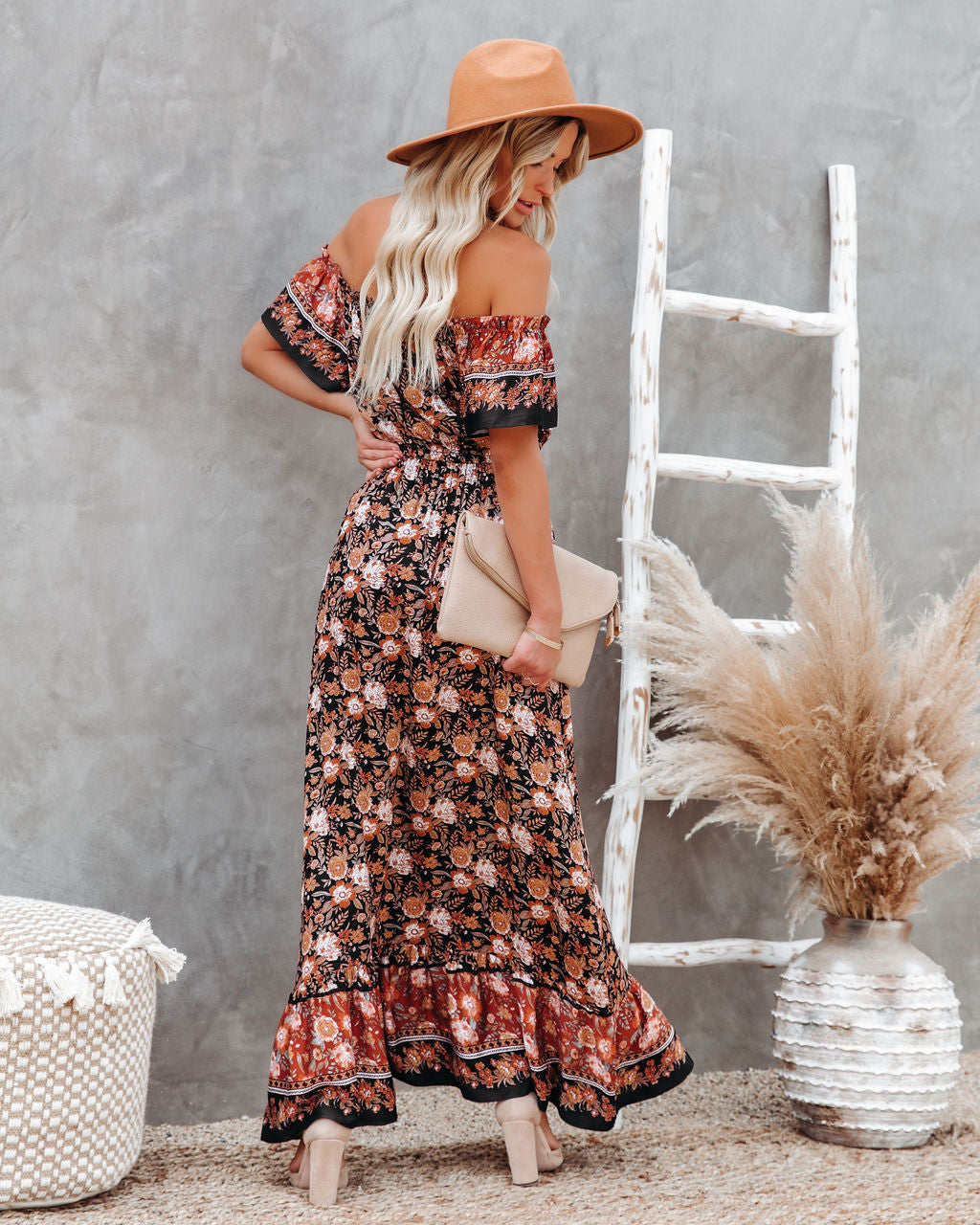 Liam Floral Off The Shoulder High Low Maxi Dress Ins Street