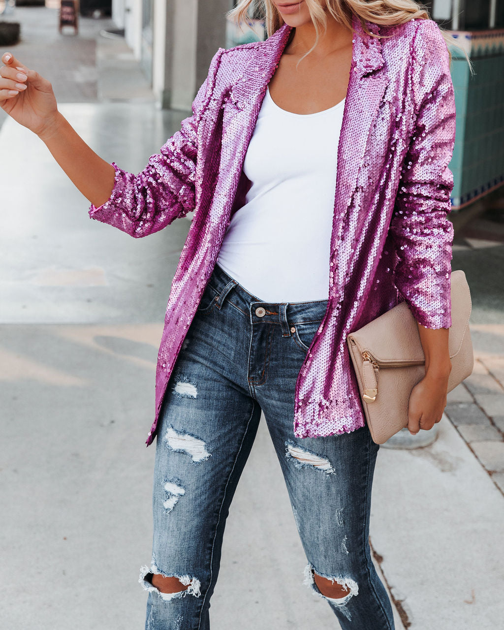 Life Of The Party Sequin Blazer - Pink Ins Street