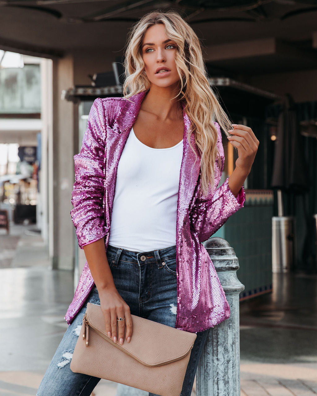 Life Of The Party Sequin Blazer - Pink Ins Street