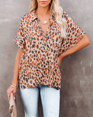 Lights Out Leopard Button Down Top Ins Street