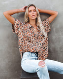 Lights Out Leopard Button Down Top Ins Street