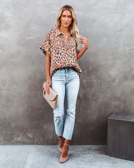 Lights Out Leopard Button Down Top Ins Street