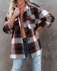 Liles Plaid Button Down Wool Blend Shacket Ins Street