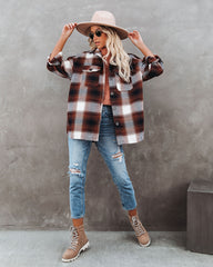 Liles Plaid Button Down Wool Blend Shacket Ins Street