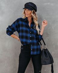 Linden Cotton Blend Plaid Button Down Top Ins Street