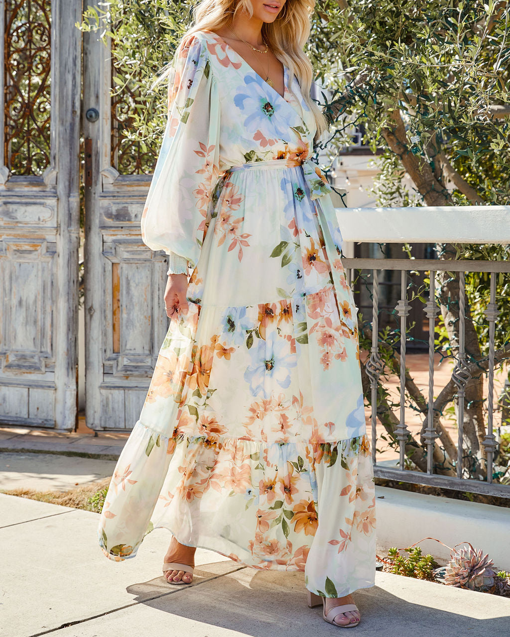 Little Bit Of Sunshine Floral Maxi Dress - Mint Ins Street