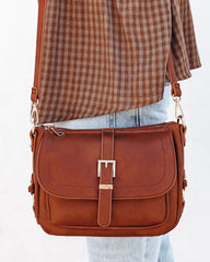 Lizzie Faux Leather Crossbody Bag - Cognac Ins Street