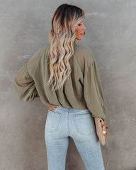 Lookout Button Down Crop Blouse Ins Street