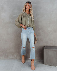 Lookout Button Down Crop Blouse Ins Street