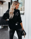 Look Up Knit Star Sweater - Black Ins Street