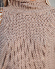 Love Endures Mock Neck Knit Sweater - Taupe Ins Street