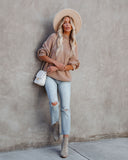 Love Endures Mock Neck Knit Sweater - Taupe Ins Street