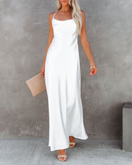 Love Letter Satin Cowl Neck Maxi Dress - Ivory Ins Street