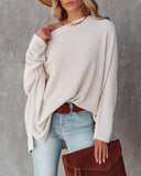 Lovell Boat Neck Thermal Knit Top - Oatmeal Ins Street
