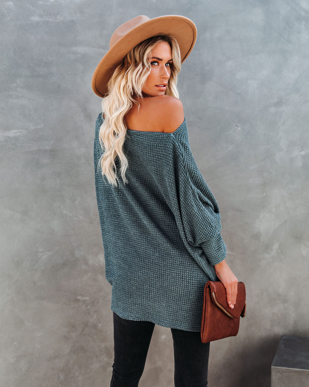 Lovell Boat Neck Thermal Knit Top - Pine Ins Street