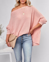 Lovell Boat Neck Thermal Knit Top - Pink Ins Street