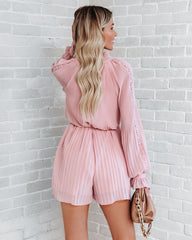 Lovelle Lace Plisse Romper - Dusty Pink Ins Street