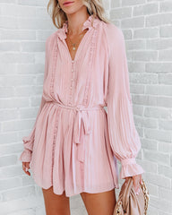 Lovelle Lace Plisse Romper - Dusty Pink Ins Street