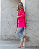 Love Notes Pocketed Colorblock Blazer - Fuchsia Red Ins Street