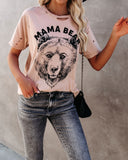 Loves Her Cubs Cotton Distressed Mama Bear Tee Ins Street