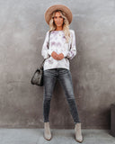 Love Song Tie Dye Soft Knit Pullover - Lavender Grey Ins Street